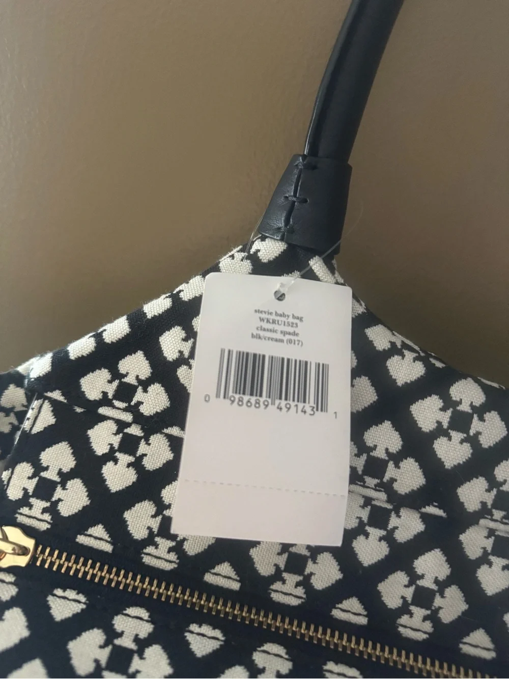 Kate Space Black & White Geometric Tote with Pink Stripe WKRU1523